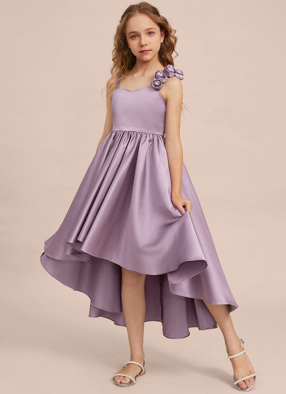 Robe Asymétrique Satin Lilas 3D - gallery 5