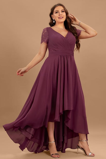 Robe Asymétrique Fluide Dentelle Marine - gallery 7