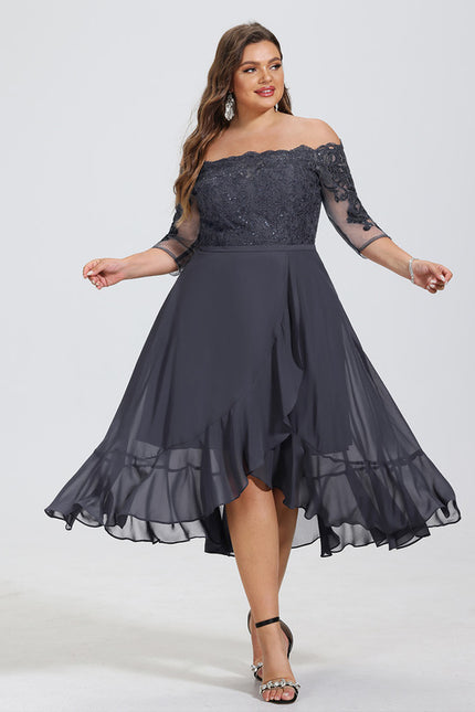 Robe Asymétrique Soirée Brodée - gallery 7