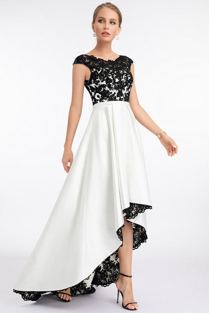 Robe Asymétrique Élégante Bicolore - gallery 6