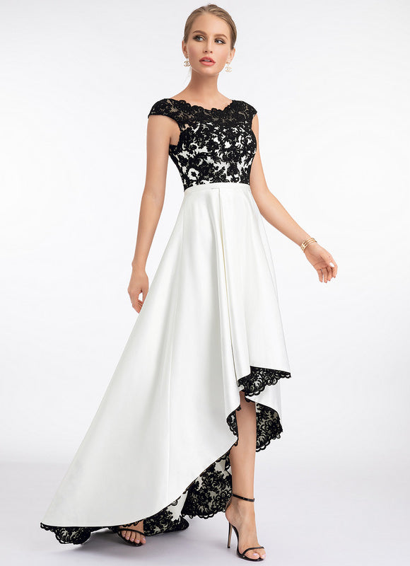 Robe Asymétrique Élégante Bicolore - gallery 6