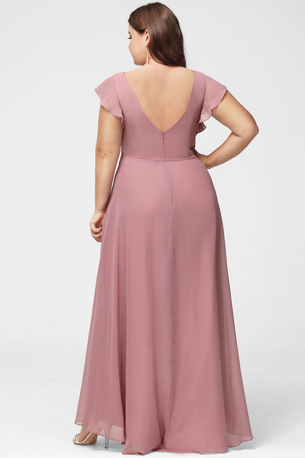 Robe Asymétrique Fluide À Volants - gallery 7
