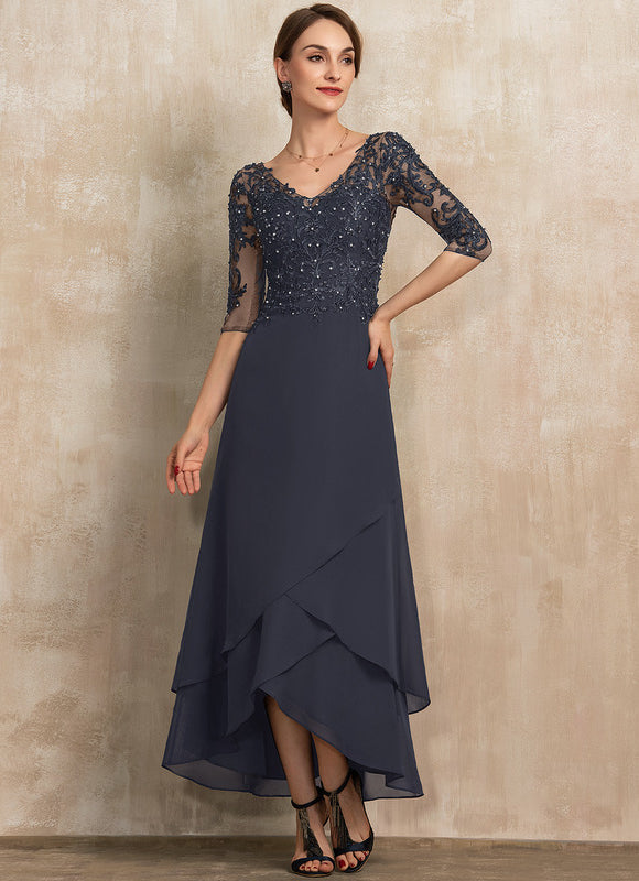 Robe Asymétrique Chasuble Perlée - gallery 8
