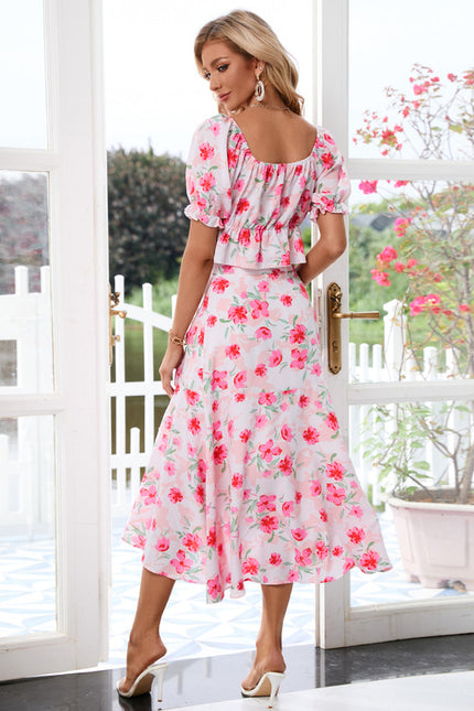 Robe Asymétrique Ensemble Fleuri Léger - gallery 3