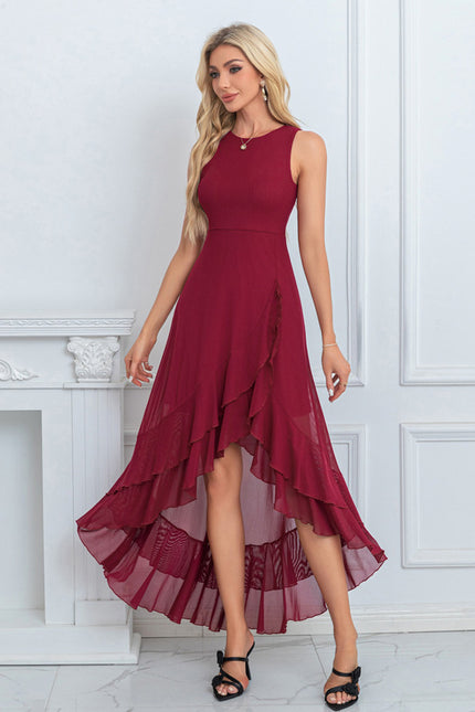 Robe Asymétrique Maxi Élasthanne Volants - gallery 4