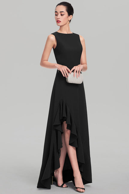 Robe Asymétrique Noire Volante - gallery 2