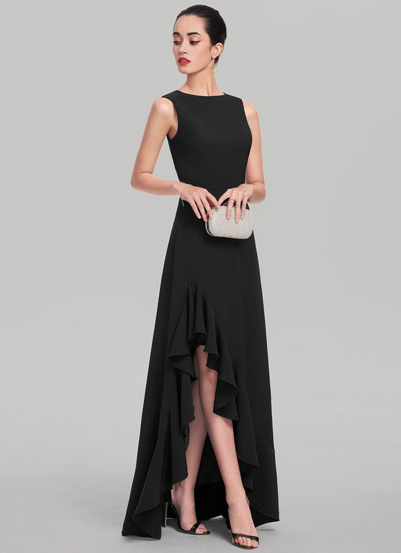 Robe Asymétrique Noire Volante - gallery 2