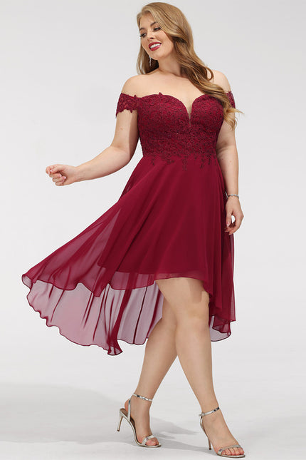 Robe Asymétrique Cocktail Bordeaux - gallery 8