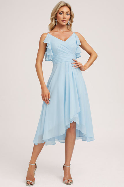 Robe Asymétrique Fluide Vert Pâle - gallery 3
