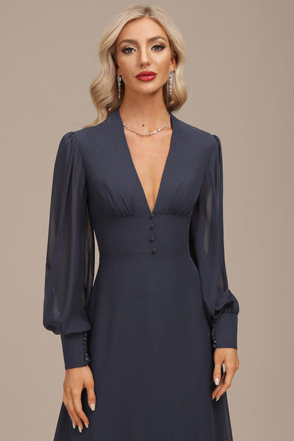 Robe Bleu Marine Asymetrique - gallery 7