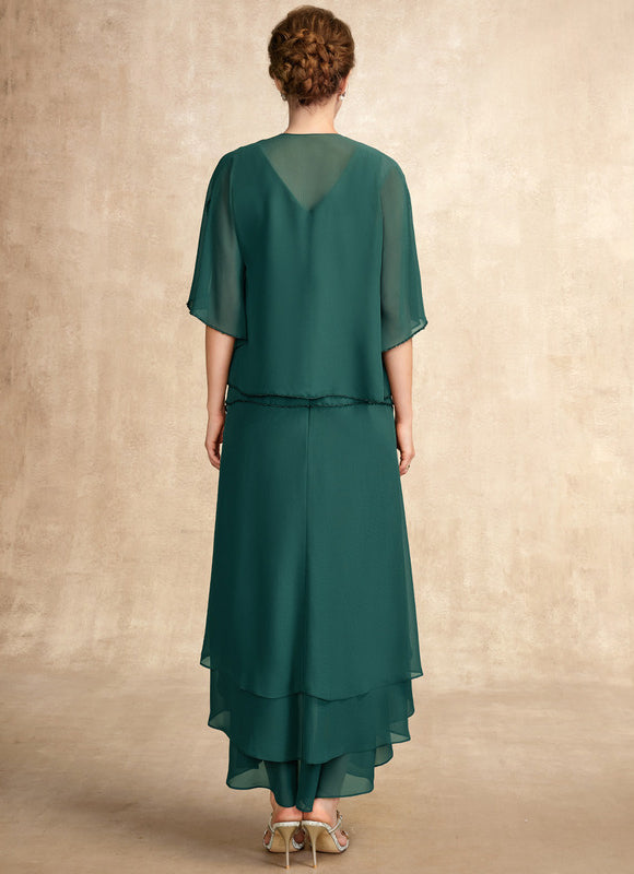 Robe Asymétrique Émeraude Plissée - gallery 4