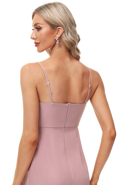 Robe Asymétrique Satin De Sable - gallery 1