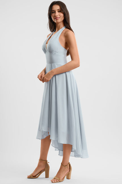 Robe Asymétrique Fluide Vert Pâle - gallery 3