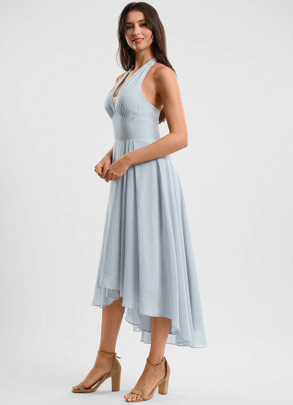 Robe Asymétrique Fluide Vert Pâle - gallery 3