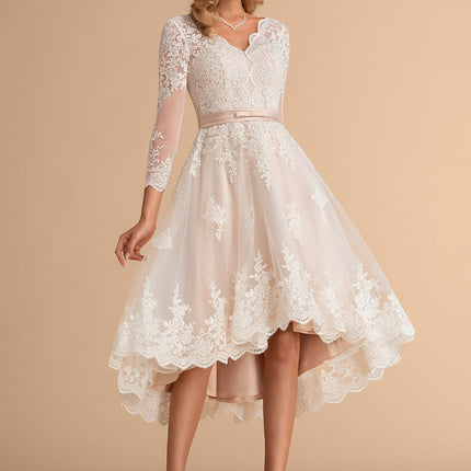 Robe Asymétrique Dentelle Champêtre