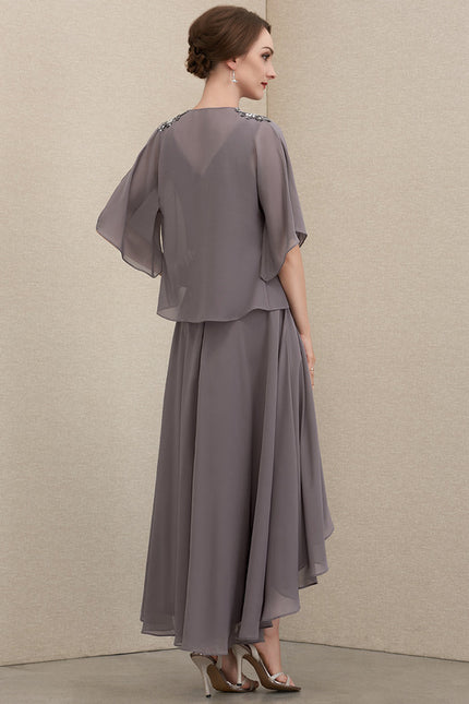 Robe Asymétrique Fluide Argentée - gallery 4