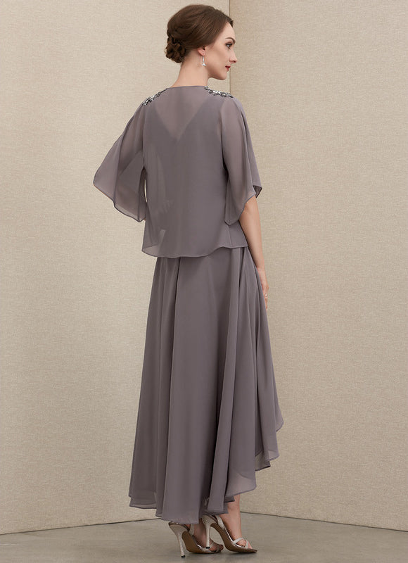 Robe Asymétrique Fluide Argentée - gallery 4