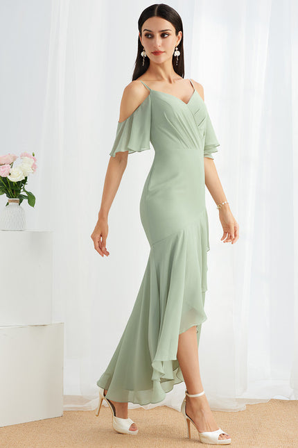 Robe Asymétrique Fluide Bleu Ciel - gallery 1