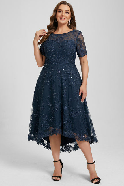 Robe Asymétrique Dentelle Étoilée - gallery 8