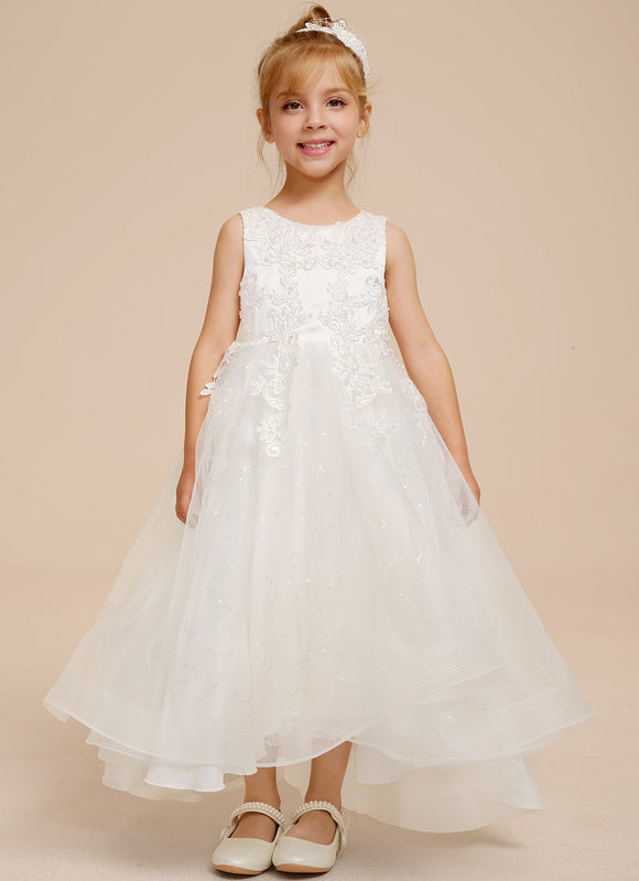 Robe Asymétrique Tulle Blanche - gallery 3