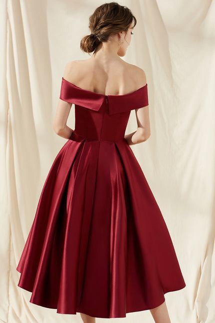 Robe Asymétrique Soirée Bordeaux - gallery 5
