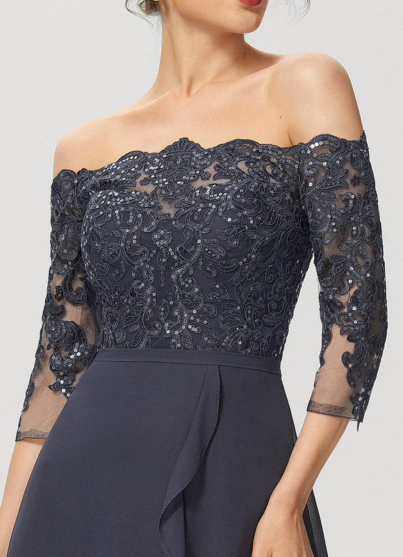 Robe Asymétrique Soirée Brodée - gallery 4