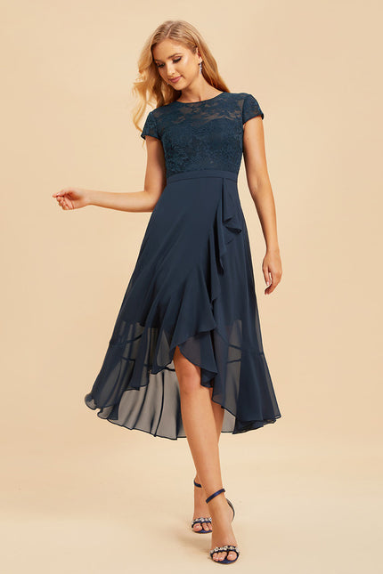 Robe Asymétrique Chiffon Élégante - gallery 5