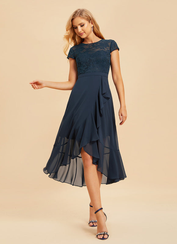 Robe Asymétrique Chiffon Élégante - gallery 5