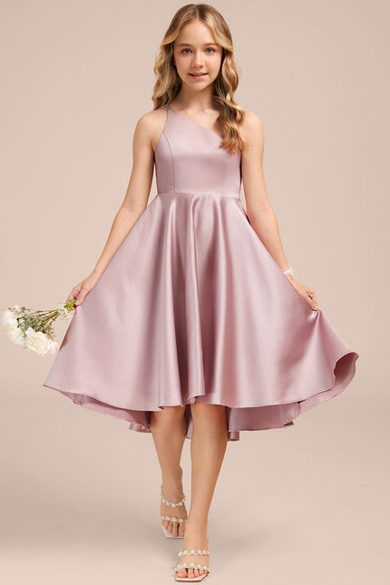 Robe Asymétrique Satin Lilas