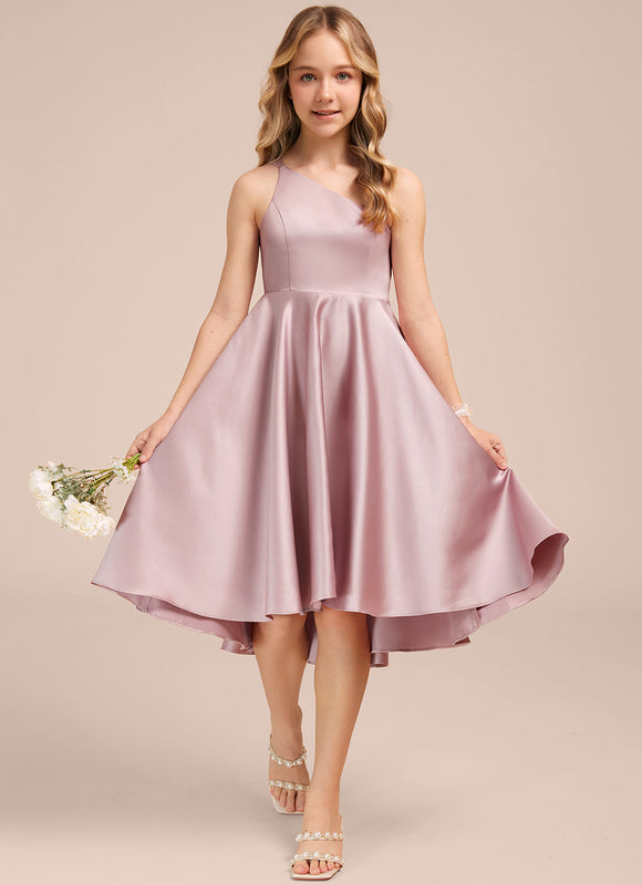 Robe Asymétrique Satin Lilas