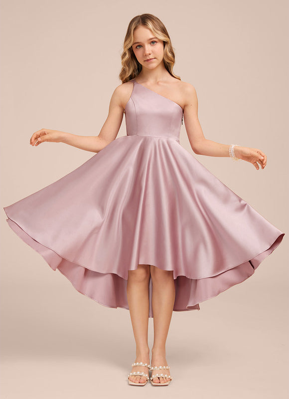 Robe Asymétrique Satin Lilas - gallery 4