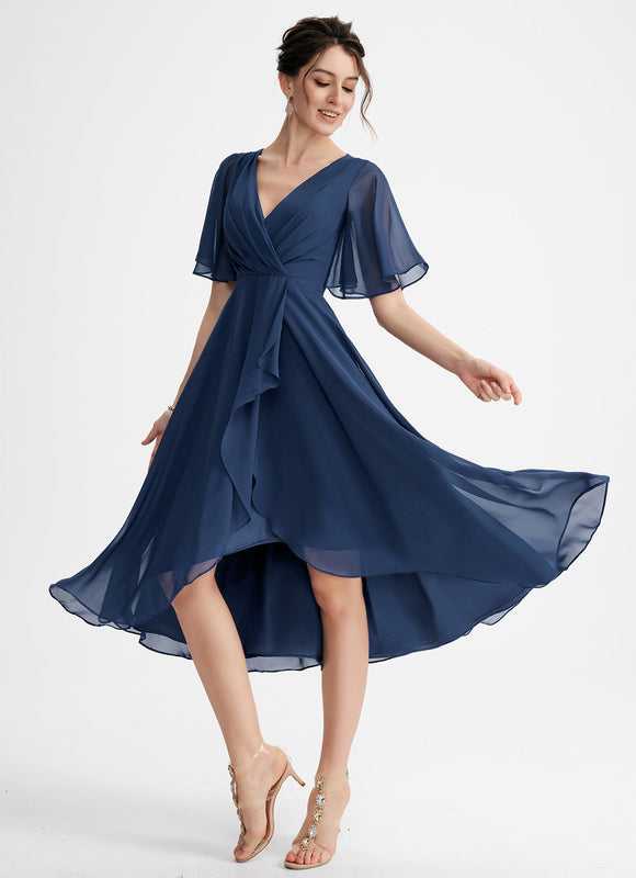 Robe Asymétrique Fluide Vert Pâle - gallery 6