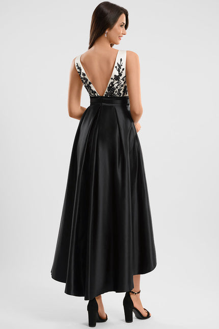 Robe Asymétrique Élégante Noire - gallery 4