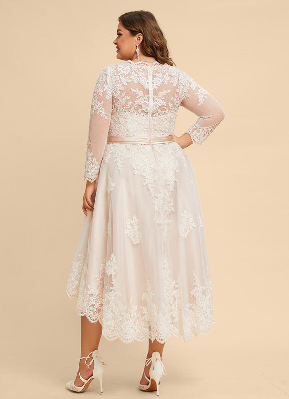 Robe Asymétrique Dentelle Champêtre - gallery 7