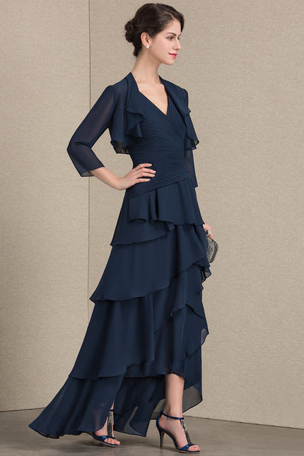 Robe Asymétrique Fluide Argentée - gallery 1