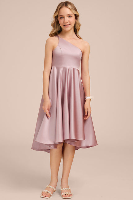 Robe Asymétrique Satin Lilas - gallery 2