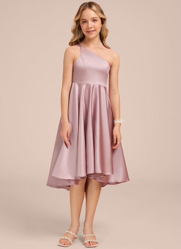 Robe Asymétrique Satin Lilas - gallery 2