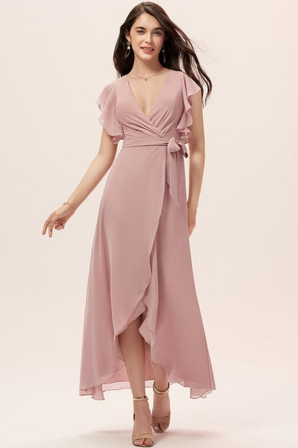 Robe Asymétrique Fluide Vert Pâle