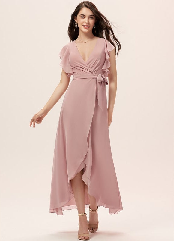 Robe Asymétrique Fluide Vert Pâle
