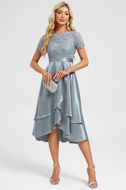 Robe De Cocktail Asymétrique Dentelle - gallery 3