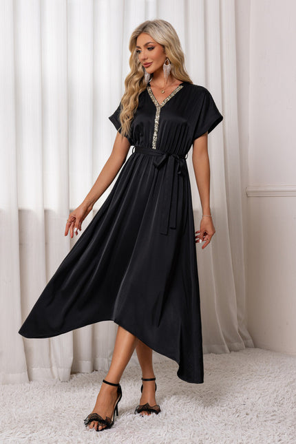 Robe Asymétrique Noire Chic - gallery 4