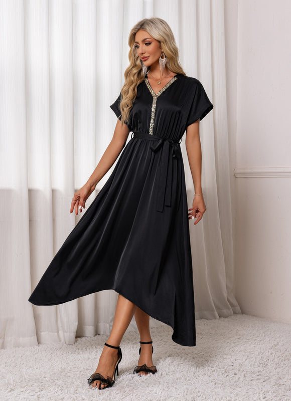 Robe Asymétrique Noire Chic - gallery 4