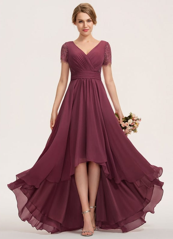 Robe Asymétrique Fluide Dentelle Marine