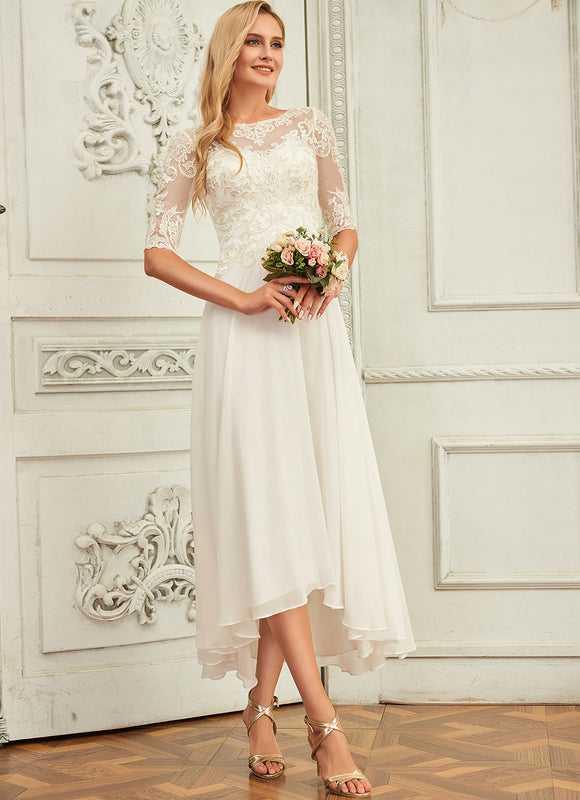 Robe Asymétrique Nuptiale Scintillante - gallery 5