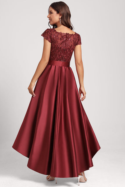 Robe Asymétrique Satinée Pétale Étoilée - gallery 1