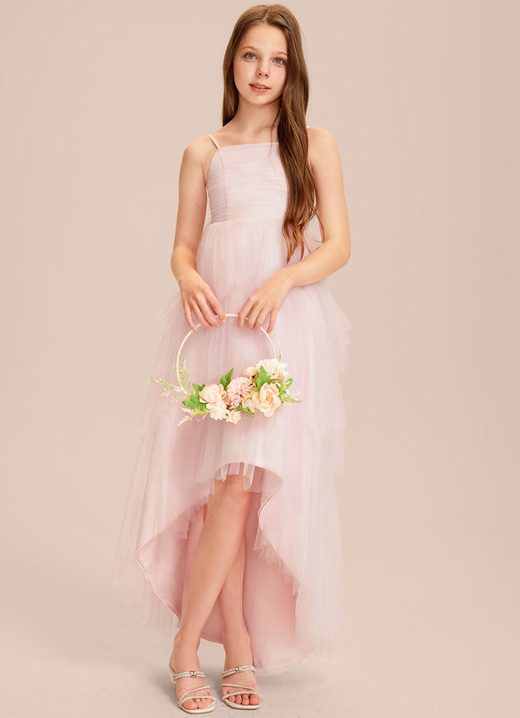 Robe Asymétrique Tulle Rose Pastel - gallery 1