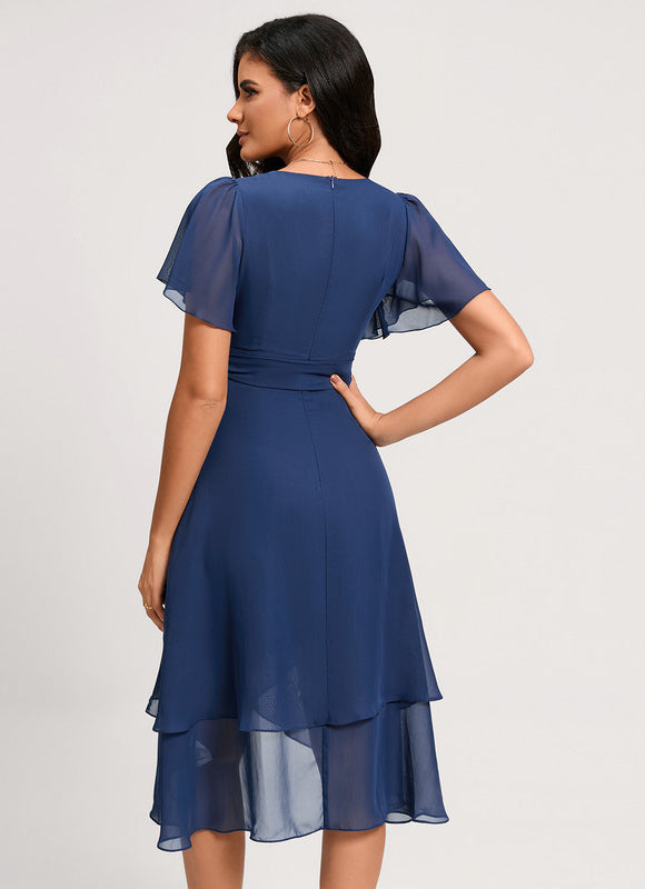 Robe Asymétrique Fluide Vert Pâle - gallery 1