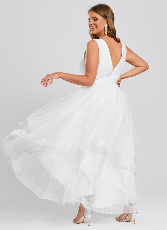 Robe Asymétrique Tulle Vaporeuse - gallery 8