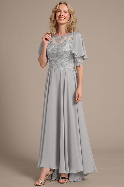Robe Asymétrique Grise Élégante - gallery 4