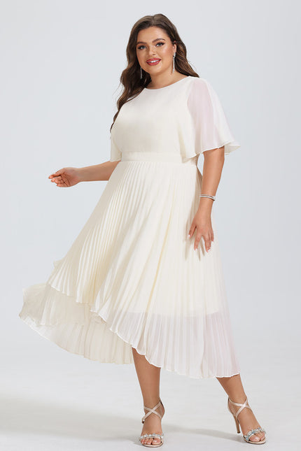 Robe Asymétrique Plissée Aérienne - gallery 4